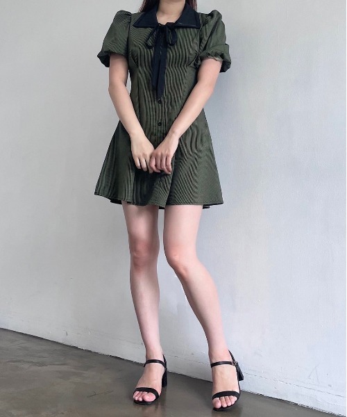 titty&Co. PETIT(ティティアンドコープティ)の「【titty&Co.PETIT】チェックタックリボンワンピース(ワンピース・レディース・グリーン・FREE)」の5枚目の写真