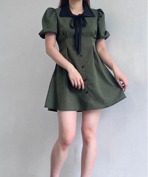 titty&Co. PETIT(ティティアンドコープティ)の「【titty&Co.PETIT】チェックタックリボンワンピース(ワンピース・レディース・グリーン・FREE)」の4枚目の写真