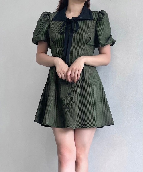 titty&Co. PETIT(ティティアンドコープティ)の「【titty&Co.PETIT】チェックタックリボンワンピース(ワンピース・レディース・グリーン・FREE)」の3枚目の写真