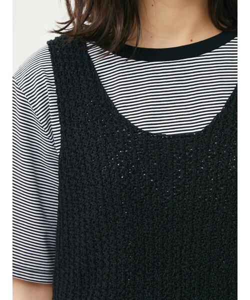 Green Parks(グリーンパークス)の「テープヤーンショートニットベスト(ベスト・レディース・ブラック/ブラウン/オレンジ・FREE)」の11枚目の写真