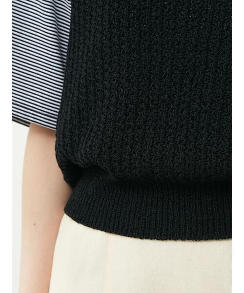 Green Parks(グリーンパークス)の「テープヤーンショートニットベスト(ベスト・レディース・ブラック/ブラウン/オレンジ・FREE)」の12枚目の写真