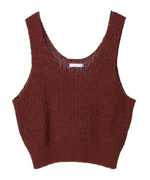 Green Parks(グリーンパークス)の「テープヤーンショートニットベスト(ベスト・レディース・ブラック/ブラウン/オレンジ・FREE)」の18枚目の写真