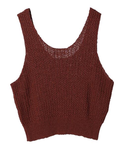 Green Parks(グリーンパークス)の「テープヤーンショートニットベスト(ベスト・レディース・ブラック/ブラウン/オレンジ・FREE)」の19枚目の写真