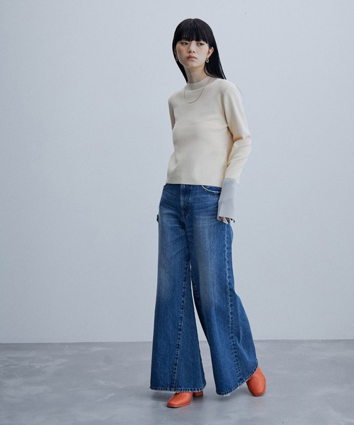 ADAM ET ROPE'（アダムエロペ）の「【WEB限定(一部店舗展開あり)】ストレッチショートブーツ（ブーツ・レディース・オフホワイト/オレンジ/ベージュ/ブラック・23.5cm/24.0cm/24.5cm/23.0cm）」の17枚目の写真