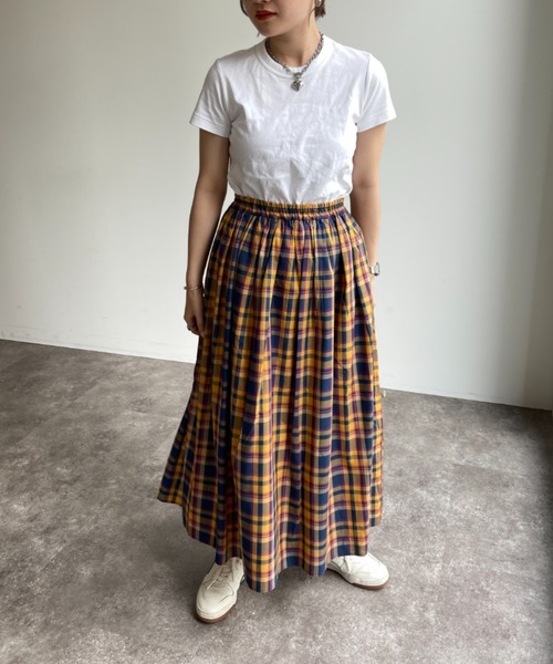 CPCM（シーピーシーエム）の「マドラスチェックロングスカート