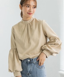 スエードライクボリュームスリーブブラウス