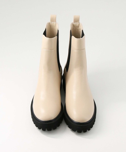 Gready Brilliant（グレディブリリアン）の「トラックソールサイドゴアブーツ（ブーツ・レディース・ブラック/ベージュ・36/37/38）」の12枚目の写真