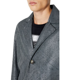 DIESEL グレー チェスターコート DIESEL（ディーゼル）の「メンズ レザージャケット ロング