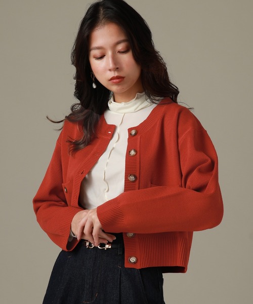 Cheek(チーク)の「ダンボールニットカーディガン(カーディガン/ボレロ・レディース・ブルー/オレンジ/ネイビー・MEDIUM)」の3枚目の写真