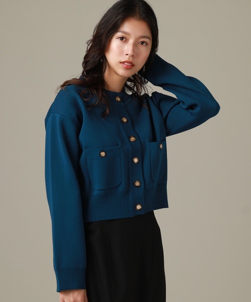 Cheek(チーク)の「ダンボールニットカーディガン(カーディガン/ボレロ・レディース・ブルー/オレンジ/ネイビー・MEDIUM)」の8枚目の写真