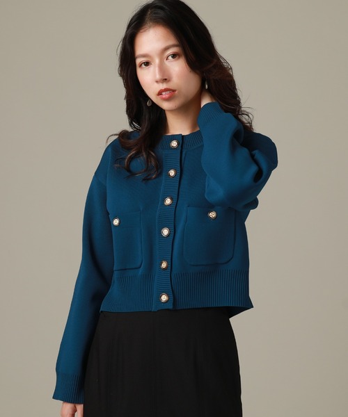 Cheek(チーク)の「ダンボールニットカーディガン(カーディガン/ボレロ・レディース・ブルー/オレンジ/ネイビー・MEDIUM)」の9枚目の写真