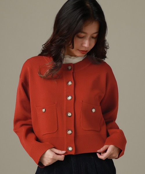 Cheek(チーク)の「ダンボールニットカーディガン(カーディガン/ボレロ・レディース・ブルー/オレンジ/ネイビー・MEDIUM)」の20枚目の写真
