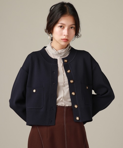 Cheek(チーク)の「ダンボールニットカーディガン(カーディガン/ボレロ・レディース・ブルー/オレンジ/ネイビー・MEDIUM)」の14枚目の写真