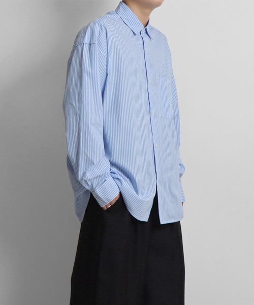 Confirm（コンファーム）の「ルーズシルエット ブロードストライプシャツ【Confirm】（シャツ/ブラウス・メンズ・ブラック/グレー/ブルー・M/L）」の14枚目の写真