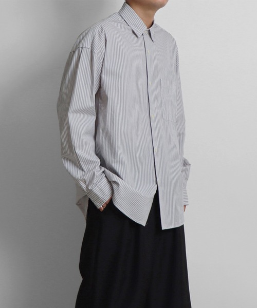 Confirm（コンファーム）の「ルーズシルエット ブロードストライプシャツ【Confirm】（シャツ/ブラウス・メンズ・ブラック/グレー/ブルー・M/L）」の9枚目の写真