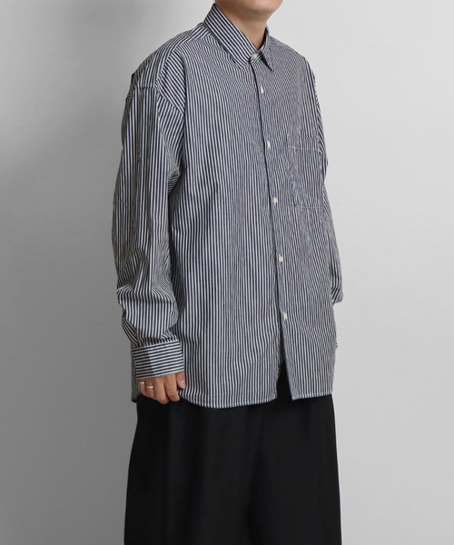 Confirm（コンファーム）の「ルーズシルエット ブロードストライプシャツ【Confirm】（シャツ/ブラウス・メンズ・ブラック/グレー/ブルー・M/L）」の5枚目の写真