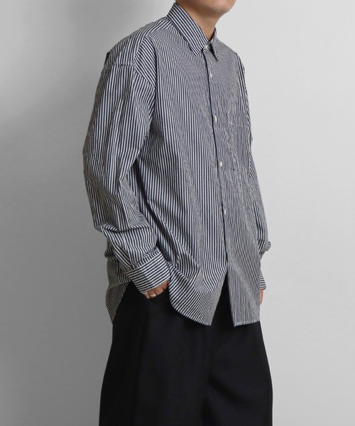 Confirm（コンファーム）の「ルーズシルエット ブロードストライプシャツ【Confirm】（シャツ/ブラウス・メンズ・ブラック/グレー/ブルー・M/L）」の4枚目の写真