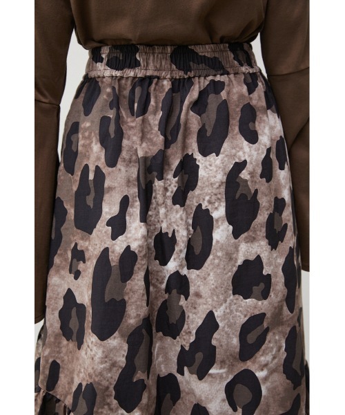 AZUL by moussy（アズールバイマウジー）の「LEOPARD HEM GATHER VOLUME SK/レオパードヘムギャザーボリュームスカート（スカート・レディース・ブラウン・SMALL/MEDIUM）」の10枚目の写真