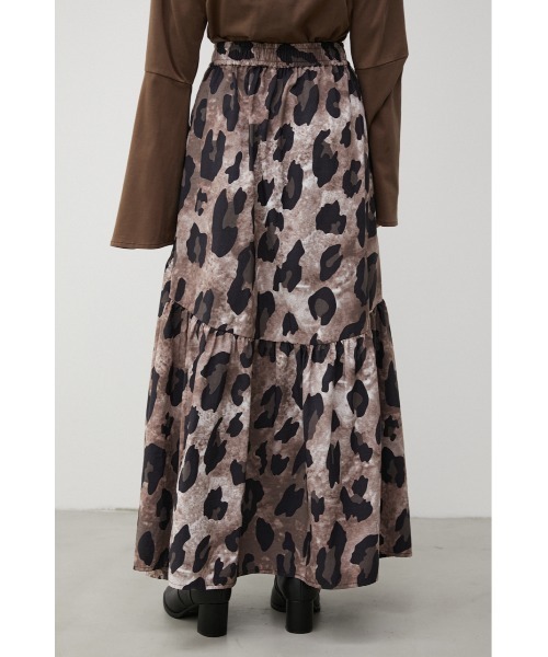 AZUL by moussy（アズールバイマウジー）の「LEOPARD HEM GATHER VOLUME SK/レオパードヘムギャザーボリュームスカート（スカート・レディース・ブラウン・SMALL/MEDIUM）」の8枚目の写真