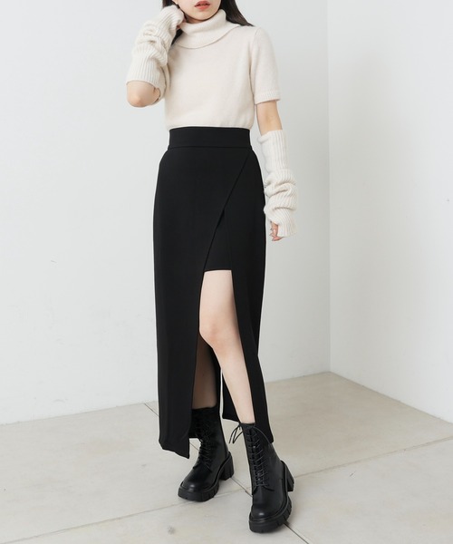 Chico（チコ）の「【サイズ展開あり】ポンチレイヤードタイトスカート（スカート・レディース・ブラック/グレー/グレイッシュベージュ/アイボリー・FREE/0）」の8枚目の写真