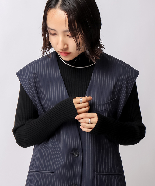 JOINT WORKS(ジョイントワークス)の「リブインナータートルプルオーバーニット(ニット/セーター・レディース・ブルー系その他/レッド/ホワイト/ブラック・FREE)」の3枚目の写真