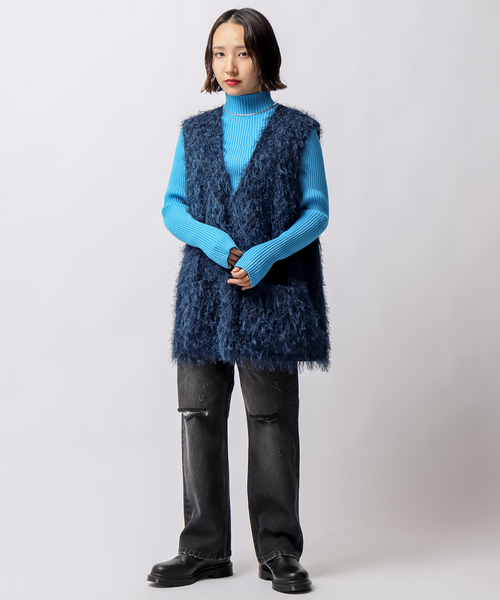 JOINT WORKS(ジョイントワークス)の「リブインナータートルプルオーバーニット(ニット/セーター・レディース・ブルー系その他/レッド/ホワイト/ブラック・FREE)」の10枚目の写真