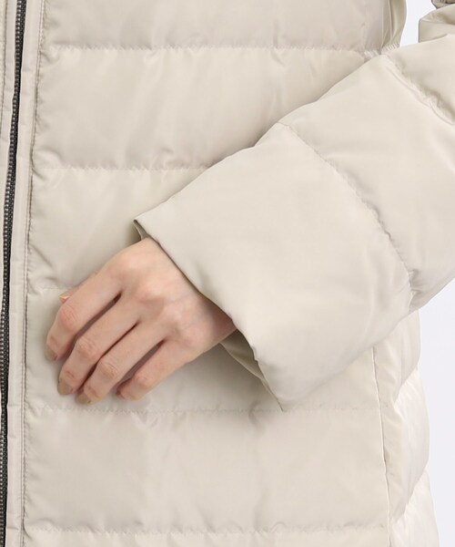 【定番人気！細見え】フーデッドロングダウンコート