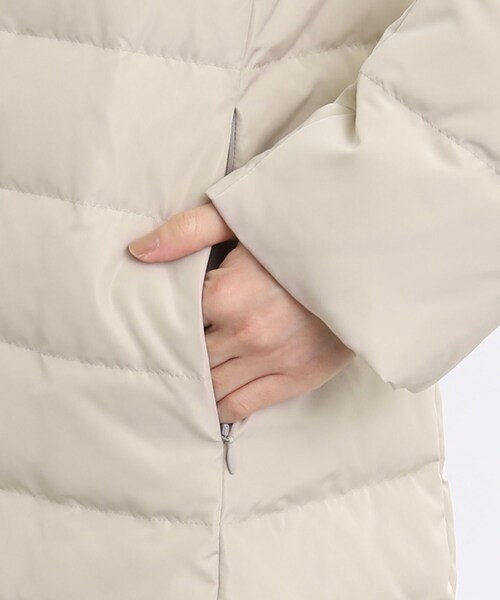 【定番人気！細見え】フーデッドロングダウンコート