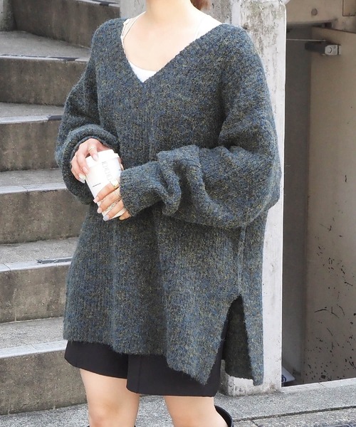 tiptop(ティップトップ)の「【2023AW新色登場】MIXニットBIGプルオーバー(ニット/セーター・レディース・ブラウン/ブルー/ベージュ/グレー/ピンク/グリーン・FREE)」の9枚目の写真