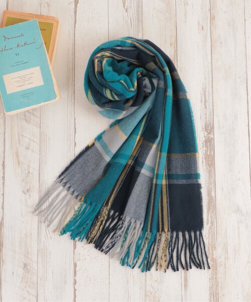 LBC(エルビーシー)の「チェックストール(ストール/ショール・レディース・スカイブルー/ベージュ/ライトカーキ/Red・FREE)」の12枚目の写真