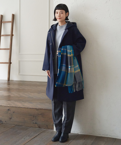 LBC(エルビーシー)の「チェックストール(ストール/ショール・レディース・スカイブルー/ベージュ/ライトカーキ/Red・FREE)」の8枚目の写真