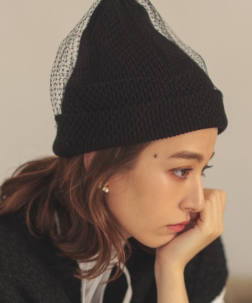 DONOBAN（ドノバン）の「チュールニットワッチ（ニットキャップ/ビーニー・レディース・ブラック・FREE）」の3枚目の写真