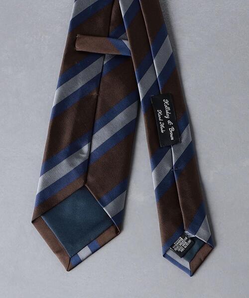 【新品同様】ホリデー&ブラウン レジメンタル ネクタイ Holliday & Brown ネクタイ | レジメンタル柄 - Del Fiore Online Shop