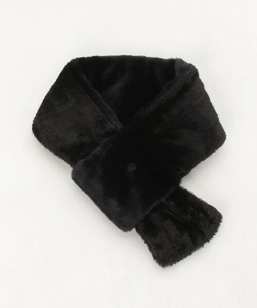 KANGOL（カンゴール）の「KANGOL ボア フェイクファーリバーシブルマフラー（マフラー・メンズ・グレイッシュベージュ/ブラック/アイボリー/サックスブルー/ミント/ホワイト系/ブラック系/グレー系・FREE）」の12枚目の写真