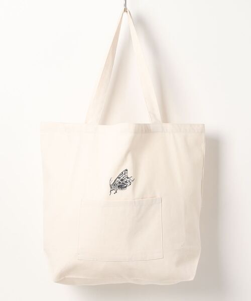 GENXDER(ノンジェンダー)の「【genxder】ユニセックス大容量オリジナル蝶々刺繍トートバッグ(トートバッグ・メンズ・ダークグレー/グレー系その他/グレー系その他2/グリーン系その他2/ベージュ系その他/ブラック系その他/カーキ/グレー/ベージュ/ブラック・FREE)」の8枚目の写真