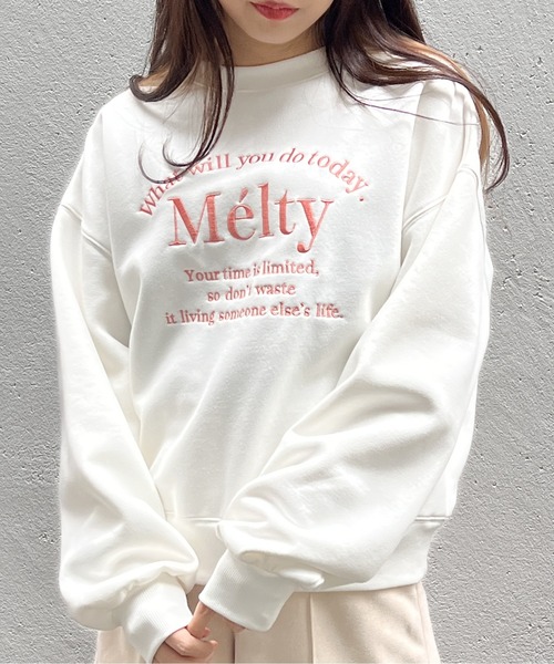 one way（ワンウェイ）の「Meltyロゴスウェット/裏起毛（スウェット・レディース・ホワイト/アイボリー/ライトグレー/ブラック・FREE）」の2枚目の写真