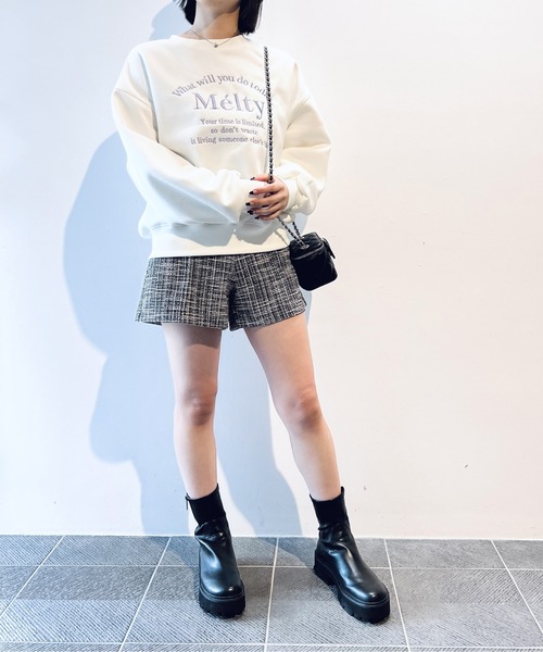 one way（ワンウェイ）の「Meltyロゴスウェット/裏起毛（スウェット・レディース・ホワイト/アイボリー/ライトグレー/ブラック・FREE）」の8枚目の写真