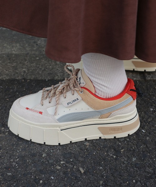 Isn't She?（イズントシー）の「[PUMA]メイズスタックレトログレード（スニーカー・レディース・ホワイト×グレー・22.5cm/23.5cm）」の6枚目の写真
