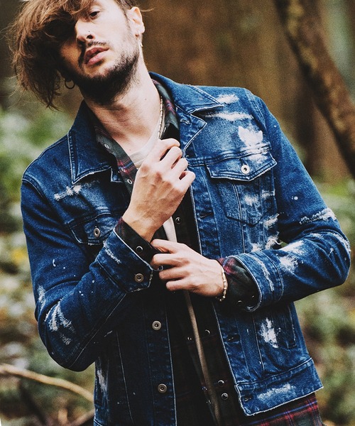NO ID.（ノーアイディ）の「【NO ID.】Destroy Denim G-Jacket / デストロイ デニム Gジャン（デニムジャケット・メンズ・アイボリー/インディゴブルー/ブラック・1/2）」の3枚目の写真