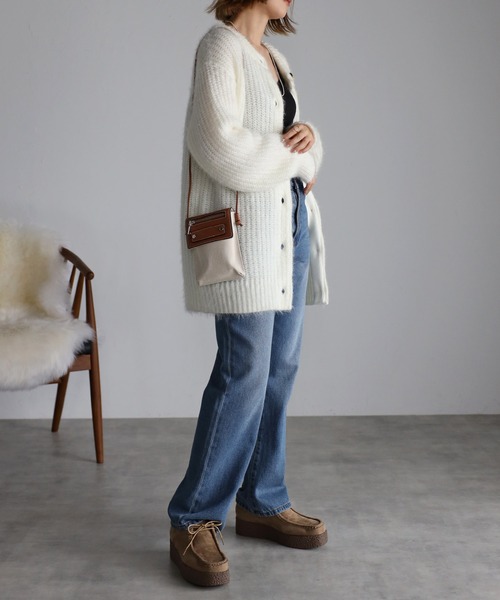 Bonjour Sagan(ボンジュールサガン)の「ステッチデザイン切替キャンバスショルダーバッグ(ショルダーバッグ・レディース・ブラック/ブラウン・FREE)」の12枚目の写真