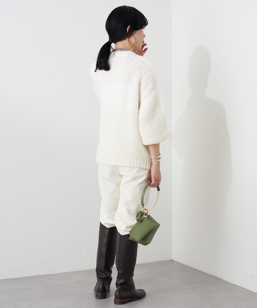 SHENERY（シーナリー）の「スリットスウェットパンツ（スウェットパンツ・レディース・アイボリー/ライトグレー・FREE）」の16枚目の写真