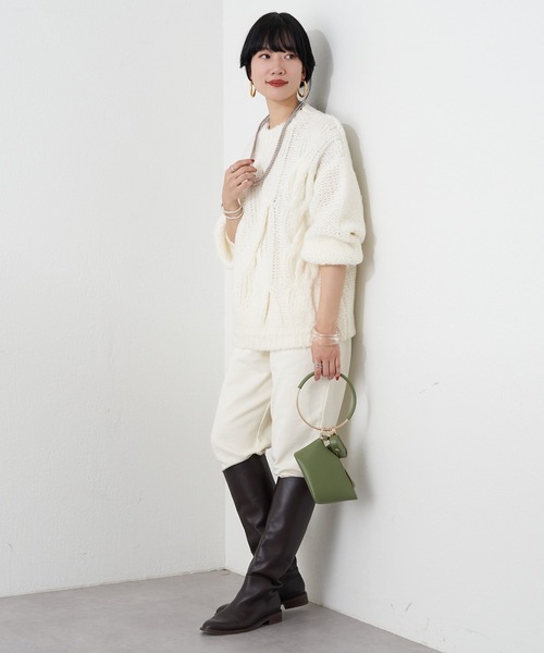 SHENERY（シーナリー）の「スリットスウェットパンツ（スウェットパンツ・レディース・アイボリー/ライトグレー・FREE）」の10枚目の写真