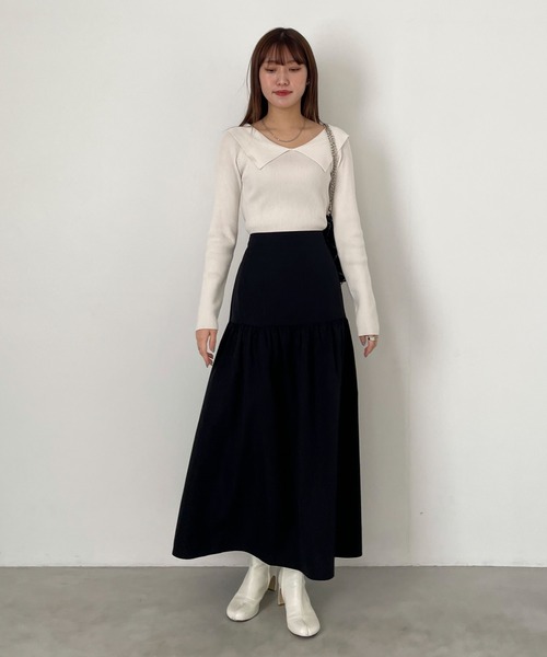 EPIMI E'PIMMY（エピミエピミー）の「２Wayオフショルカラーニットプルオーバー（ニット/セーター・レディース・オフホワイト/ターコイズブルー/ブラック・MEDIUM）」の13枚目の写真