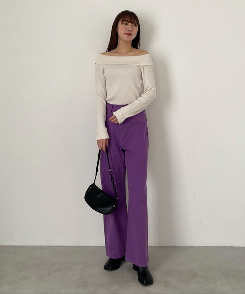 EPIMI E'PIMMY（エピミエピミー）の「２Wayオフショルカラーニットプルオーバー（ニット/セーター・レディース・オフホワイト/ターコイズブルー/ブラック・MEDIUM）」の14枚目の写真