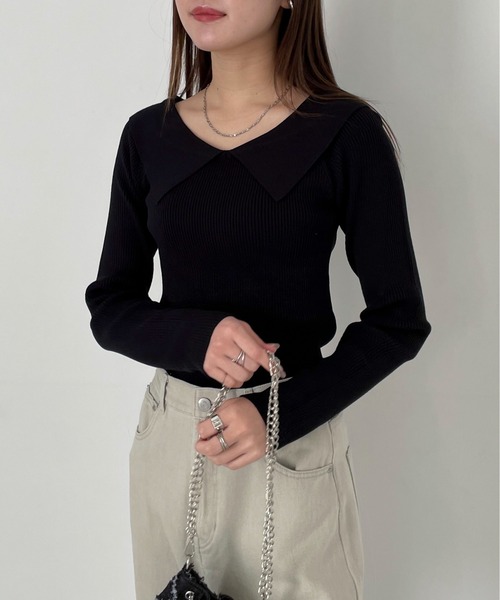 EPIMI E'PIMMY（エピミエピミー）の「２Wayオフショルカラーニットプルオーバー（ニット/セーター・レディース・オフホワイト/ターコイズブルー/ブラック・MEDIUM）」の19枚目の写真