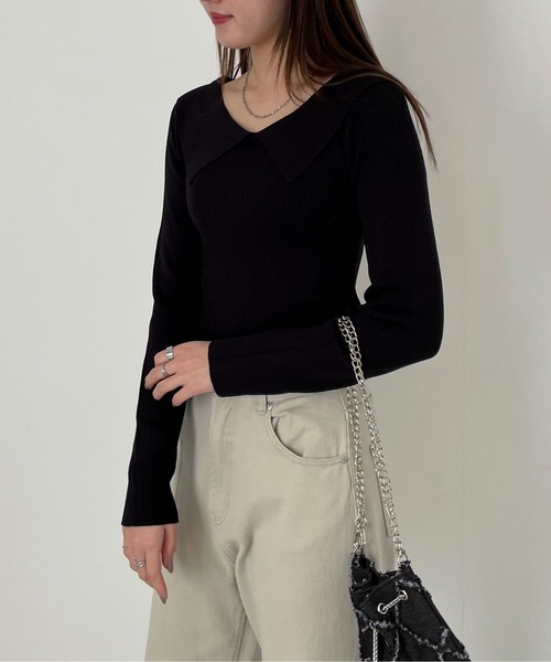 EPIMI E'PIMMY（エピミエピミー）の「２Wayオフショルカラーニットプルオーバー（ニット/セーター・レディース・オフホワイト/ターコイズブルー/ブラック・MEDIUM）」の20枚目の写真