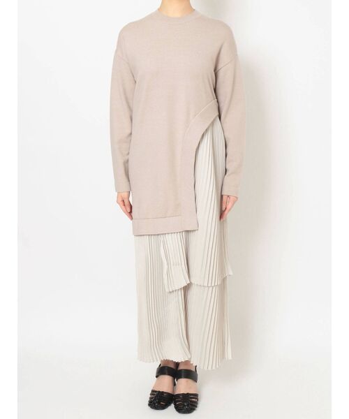 ELENDEEK(エレンディーク)の「ニットミックスプリーツティアードワンピース(ワンピース・レディース・グレー/ブラック/ベージュ・01/02)」の14枚目の写真