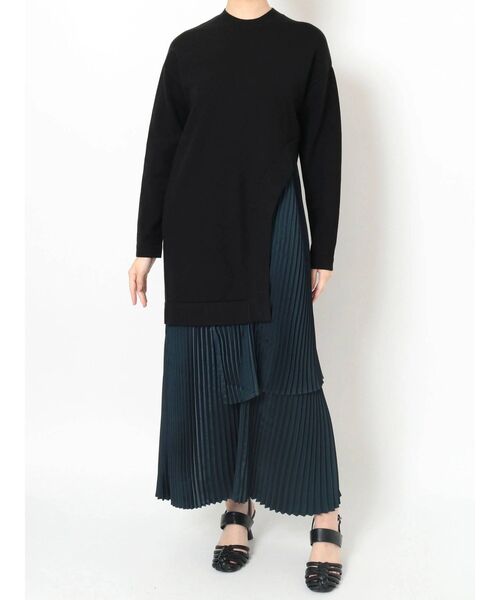 ELENDEEK(エレンディーク)の「ニットミックスプリーツティアードワンピース(ワンピース・レディース・グレー/ブラック/ベージュ・01/02)」の11枚目の写真