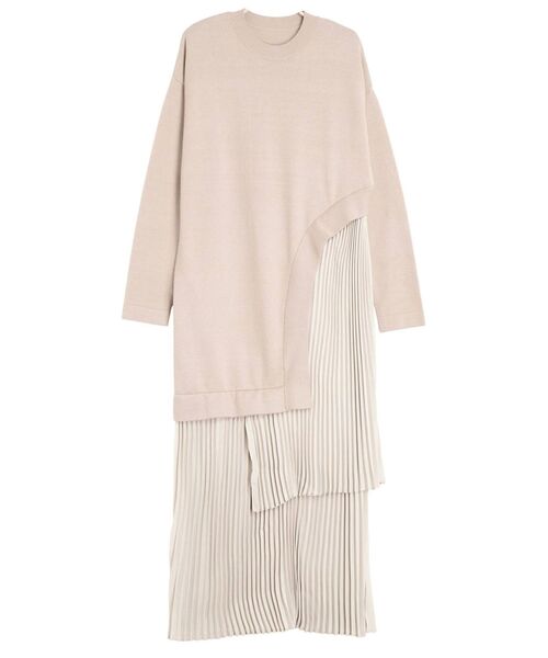 ELENDEEK(エレンディーク)の「ニットミックスプリーツティアードワンピース(ワンピース・レディース・グレー/ブラック/ベージュ・01/02)」の20枚目の写真