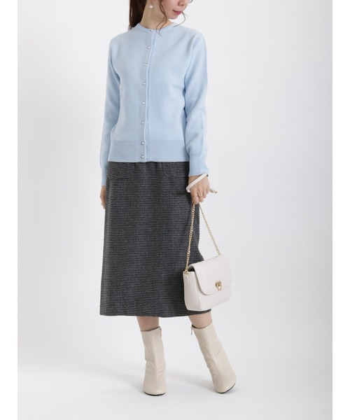 Te chichi（テチチ）の「ヘリンボーン＆千鳥ポケットタイトスカート（スカート・レディース・チャコール/ネイビー/オフホワイト・MEDIUM/SMALL）」の10枚目の写真